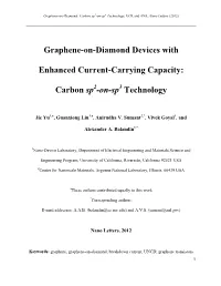 Graphene-On-Diamond Devices with Enhanced Current-Carrying Capacity