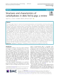 Structures and Characteristics of Carbohydrates in Diets Fed to Pigs: a Review Diego M