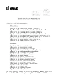 Certificate of Amendments