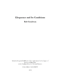 Eloquence and Its Conditions