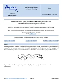 Enantioselective Synthesis of a Substituted Cyclopentanone with All-Carbon Quaternary Stereocenter
