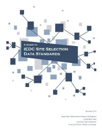 IEDC Site Selection Data Standards