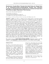Randomised, Double-Blind, Placebo-Controlled Study of A