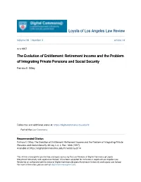 Retirement Income and the Problem of Integrating Private Pensions and Social Security