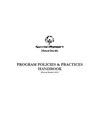 Special Olympics Massachusetts Program Policies & Practices Table