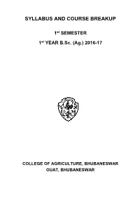Syllabus and Course Breakup