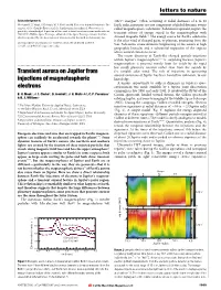 Transient Aurora on Jupiter from Injections of Magnetospheric