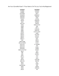 Are You a Cancelled Voter? If Your Name Is on This List, You're Not Registered