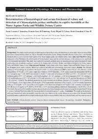 Determination of Hematological and Serum Biochemical Values And