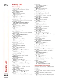 Faculty List