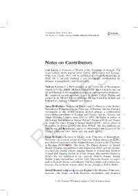 Notes on Contributors