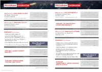 Program Overview Program Overview