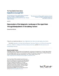 Rejuvenation of the Epigenetic Landscape of the Aged Brain Through Manipulation of Circulating Factors