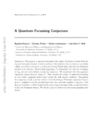 A Quantum Focussing Conjecture Arxiv:1506.02669V1 [Hep-Th]