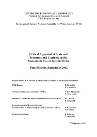 Appraisal of State, Pressures and Controls on The