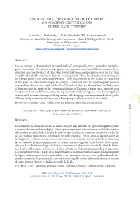 Associating the Image with the Myth on Ancient Cretan Coins: Three Case-Studies*