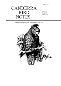 Canberra Bird Notes