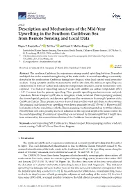 Description and Mechanisms of the Mid-Year Upwelling in the Southern Caribbean Sea from Remote Sensing and Local Data