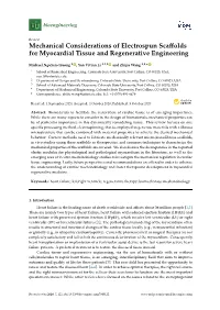 Mechanical Considerations of Electrospun Scaffolds For