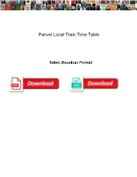 Panvel Local Train Time Table