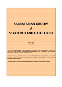 Sabbatarian Groups a Scattered and Little Flock
