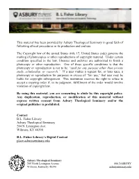 This Material Has Been Provided by Asbury Theological Seminary in Good Faith of Following Ethical Procedures in Its Production and End Use