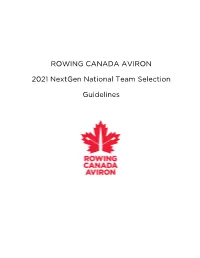 2021 Nextgen Selection Guidelines