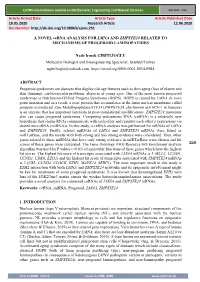 A NOVEL Cerna ANALYSIS for LMNA and ZMPSTE24 RELATED to MECHANISMS of PROGEROID LAMINOPATHIES