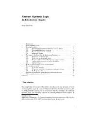 Abstract Algebraic Logic an Introductory Chapter