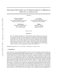 Gendered Networks and Communicability in Medieval