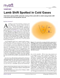 Lamb Shift Spotted in Cold Gases
