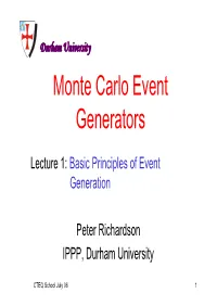 Monte Carlo Event Generators