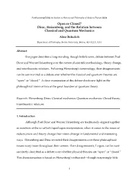 Open Or Closed? Dirac, Heisenberg, and the Relation Between Classical and Quantum Mechanics