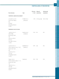 Particulars of Properties