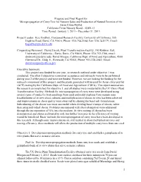 1 Progress and Final Report for Micropropagation of Curry Tree For