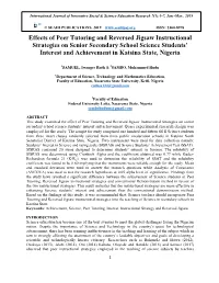 Effects of Peer Tutoring and Reversed Jigsaw Instructional Strategies on Senior Secondary School Science Students’ Interest and Achievement in Katsina State, Nigeria