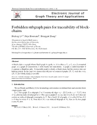 Forbidden Subgraph Pairs for Traceability of Block- Chains