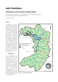Lake Constance Experience and Lessons Learned Brief