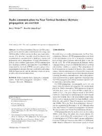 Radio Communication Via Near Vertical Incidence Skywave Propagation: an Overview