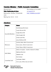 Concise Minutes - Public Accounts Committee