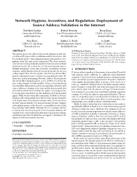 Deployment of Source Address Validation In
