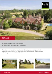 Pontesford House, Pontesford, Pontesbury, Shrewsbury, SY5 0UF