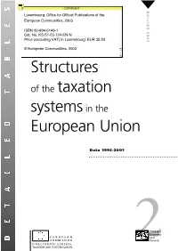 Structures of the Taxation Sistems in the European Union