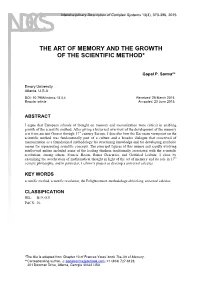 The Art of Memory and the Growth of the Scientific Method*