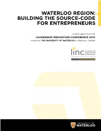 Waterloo Region: Building the Source-Code for Entrepreneurs