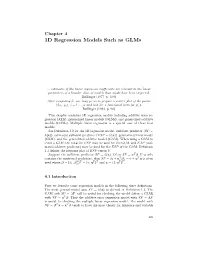 1D Regression Models Such As Glms