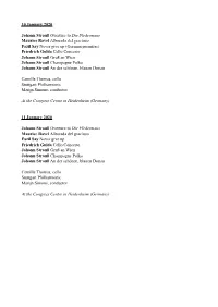 2020 Performances