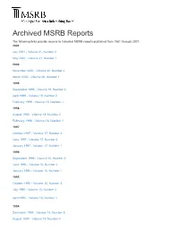 Archived MSRB Reports
