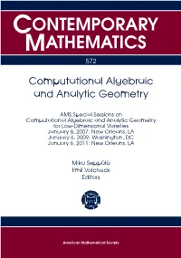 Computational Algebraic and Analytic Geometry