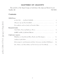 Matters of Gravity, the Newsletter of the Topical Group on Gravitation Of